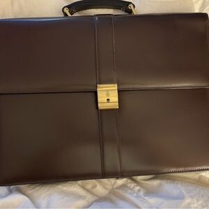 Mark Cross Elegant Brown Leather Briefcase